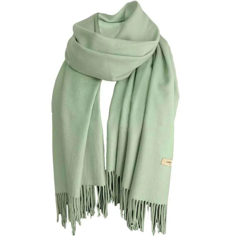 38 Farben, einfarbig, dicker Kaschmirschal für Damen, groß, 70–200 cm, Pashmina, warmer Winterschal, Bufanda, für Damen mit Quaste