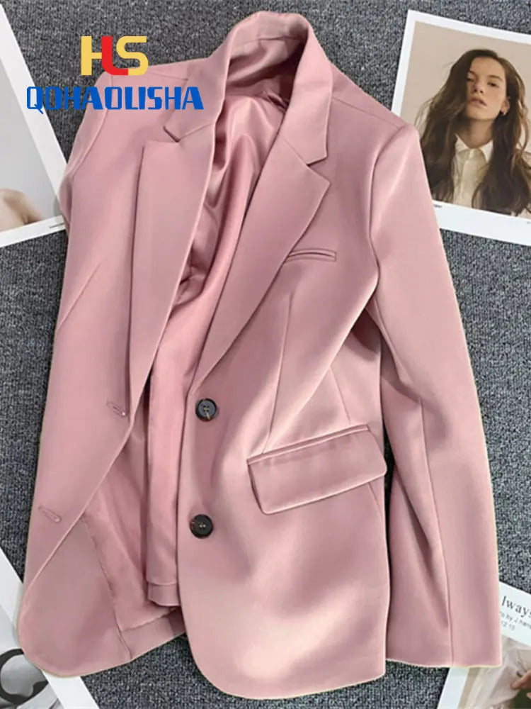 Damenjacke Neu in der koreanischen Mode Kleines Anzugoberteil Brauner Anzugmantel Kleidung Lockeres gerades Temperament Schlanker Blazer für Frauen