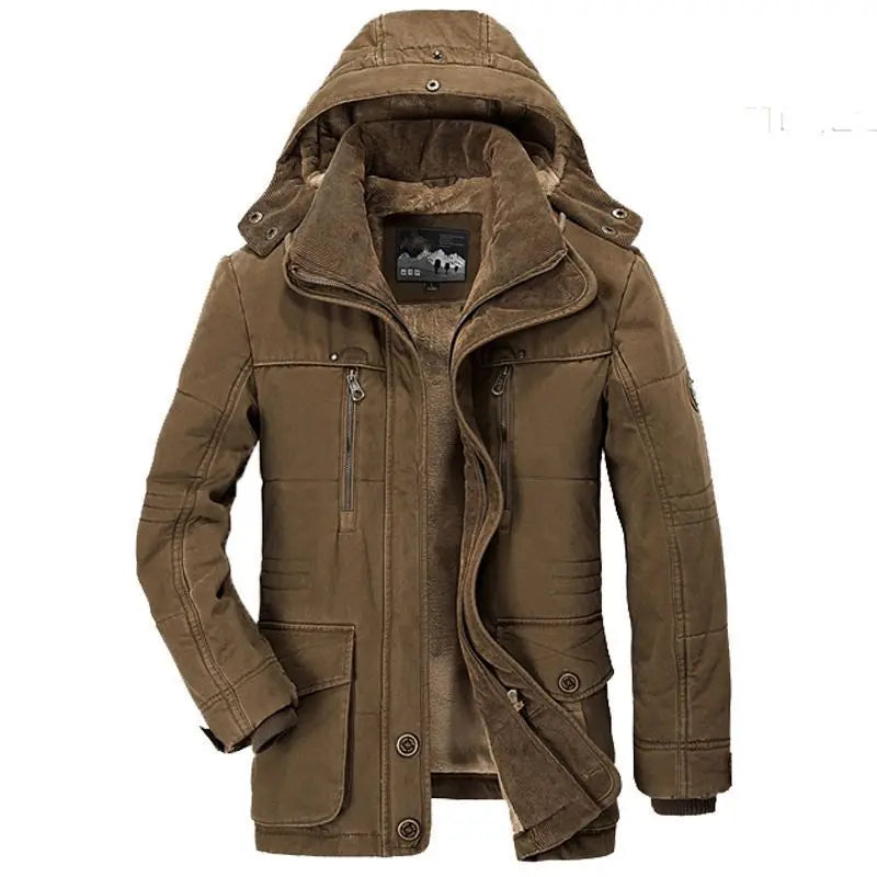 Windbreake Hooded Jacket Tactical Fleece Military Thermal Coats Mens Jacket Outwear Windbreaker Plus Velvet Winter Warm Men