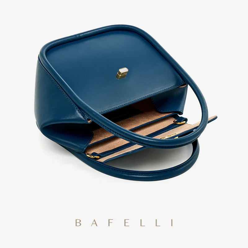 BAFELLI NEW 2024 WOMEN'S HANDBAG WINTER WOOL FASHION BENTO EVENING LEATHER ORIGINAL STYLE LUXURY BRAND PURSE SHOULDER CASUAL