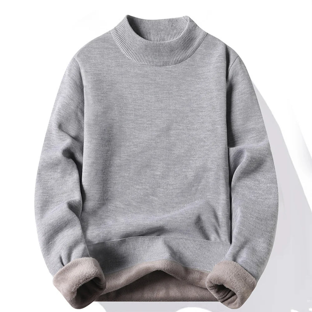 Mode Herren Casual Slim Fit Basic Rollkragen Strickpullover Hoher Kragen Pullover Männlich Doppelkragen Herbst Winter Tops